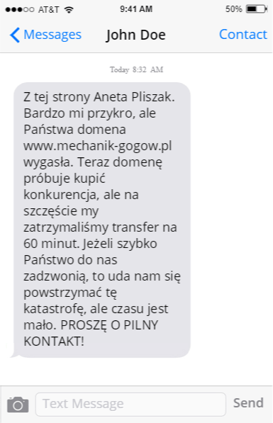 przyklad oszustwo internetowe